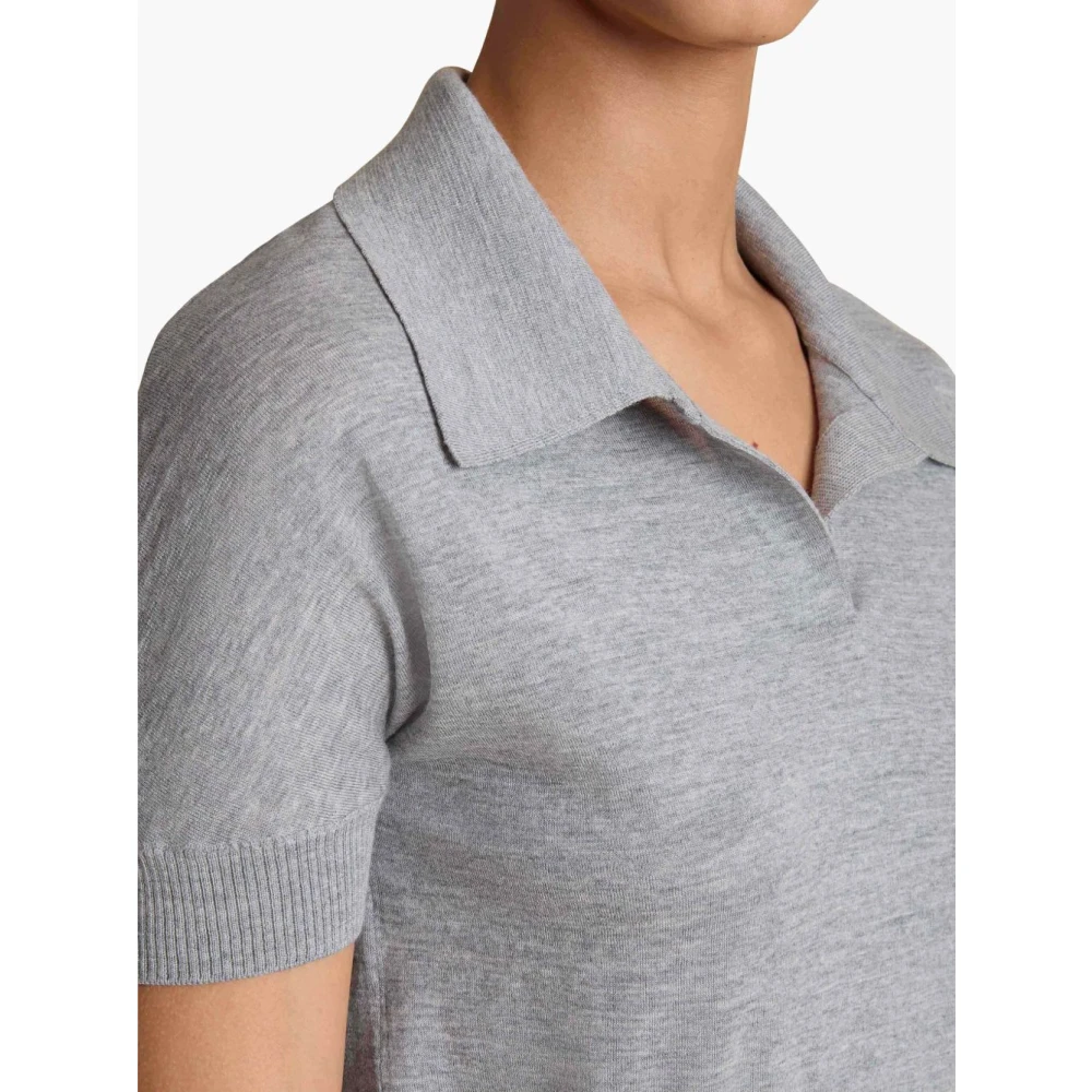 Khaite Lichtgrijze Gebreide Poloshirt Gray Dames