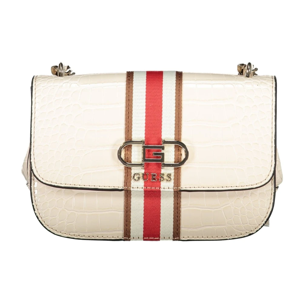 Guess Beige Schoudertas met Kettingriem Beige Dames