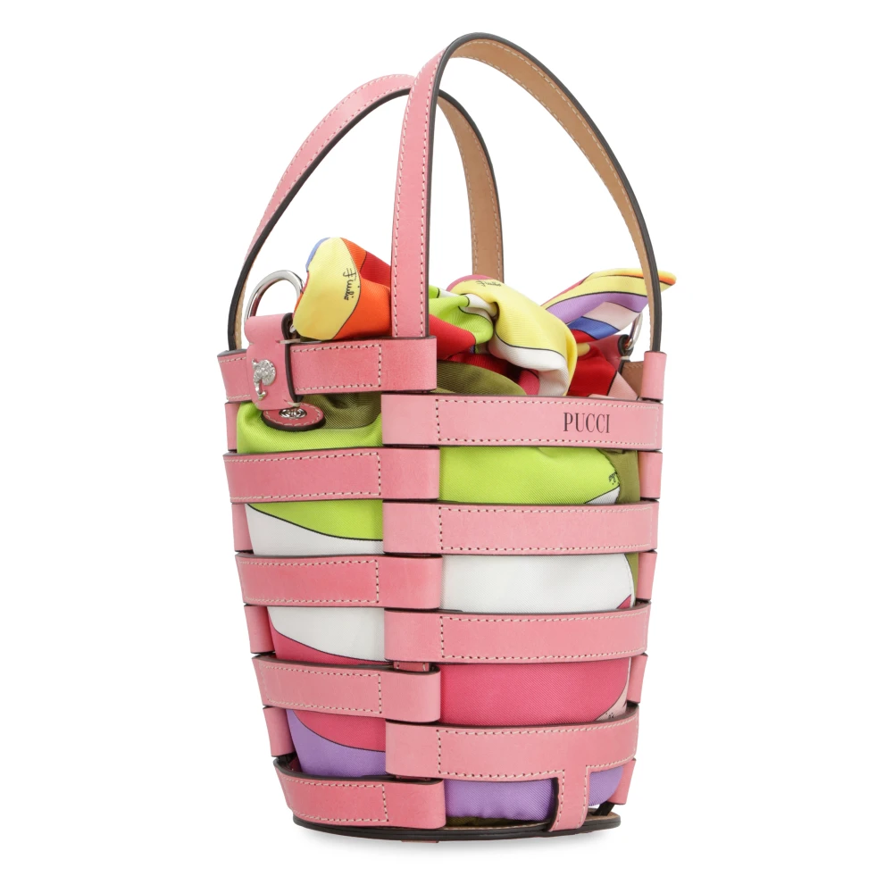 EMILIO PUCCI Mini Bucket Tas met Striksluiting Pink Dames