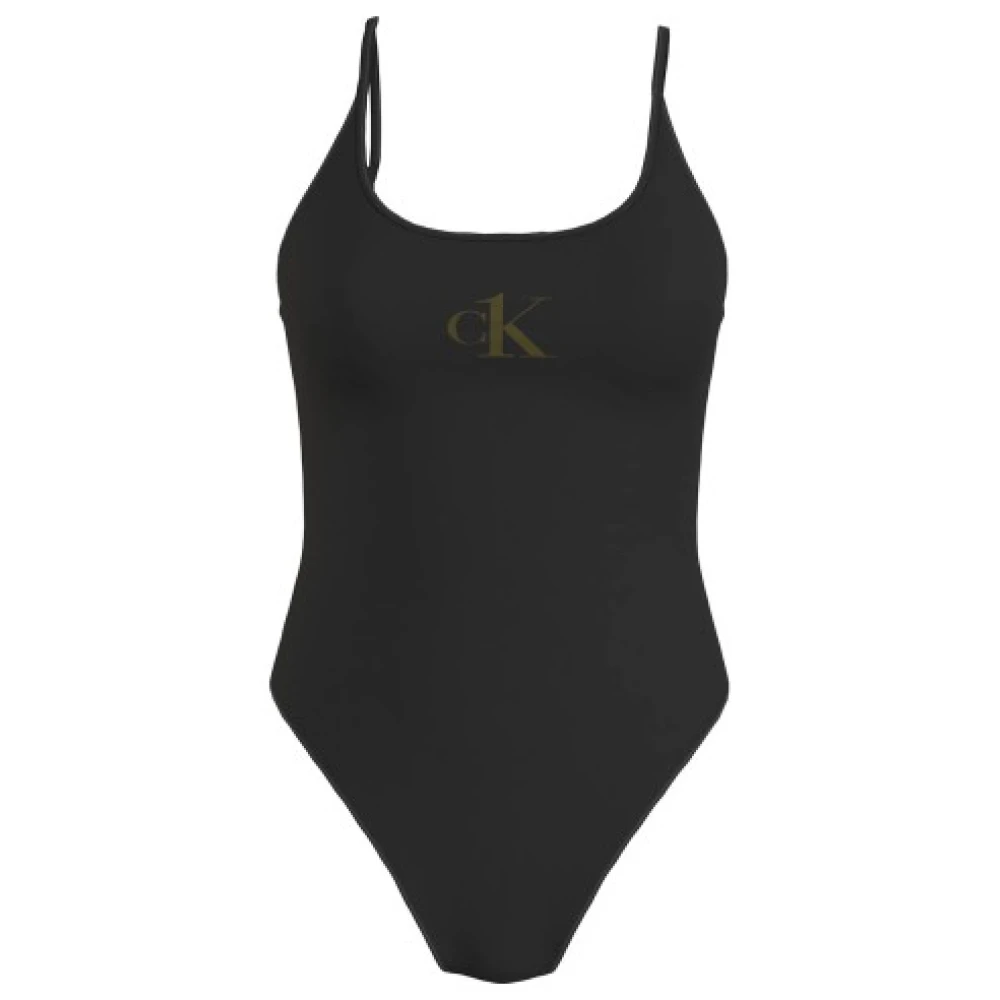 Calvin Klein Originele en Uitdagende Zwemkleding Collectie Black Dames