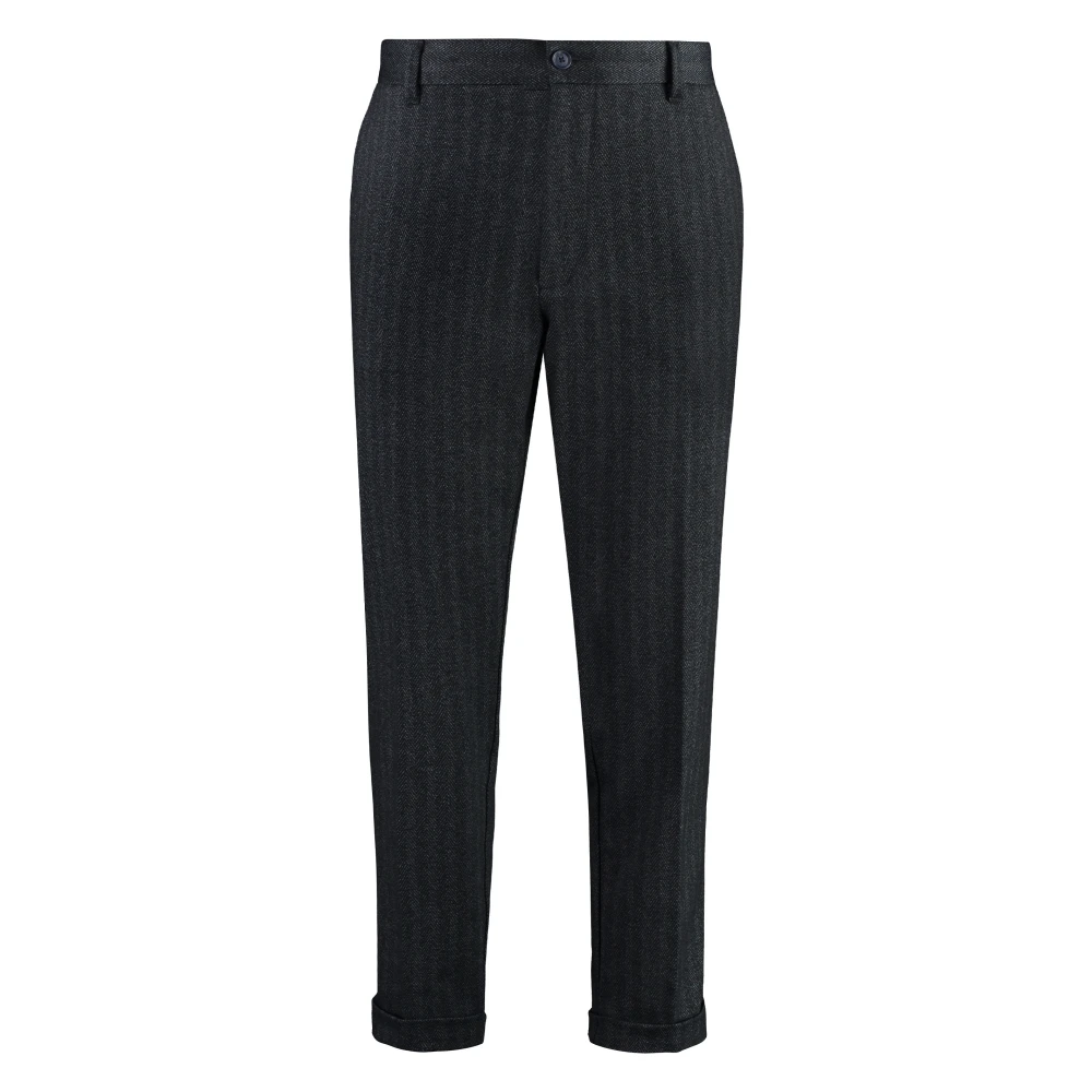 Hugo Boss Tapered-fit broek met opgerolde manchetten Blue Heren