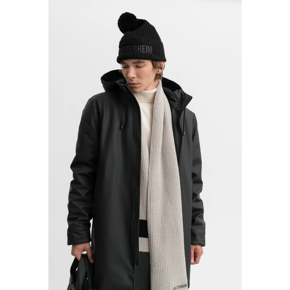 Stutterheim Pompon Ribgebreide Muts Black Unisex