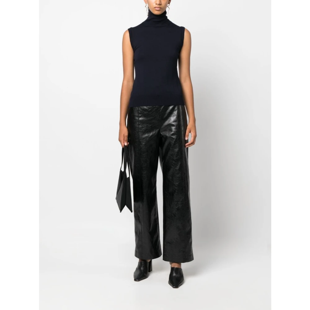 SPORTMAX Midnight Blue Roll-Neck Vest Blue Dames