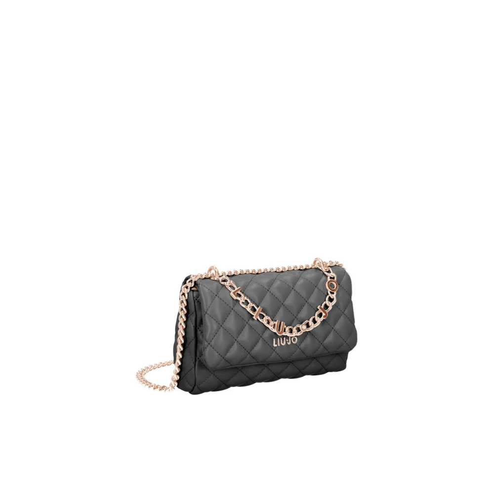 Liu Jo Zwarte Flap Sluiting Crossbody Tas Black Dames