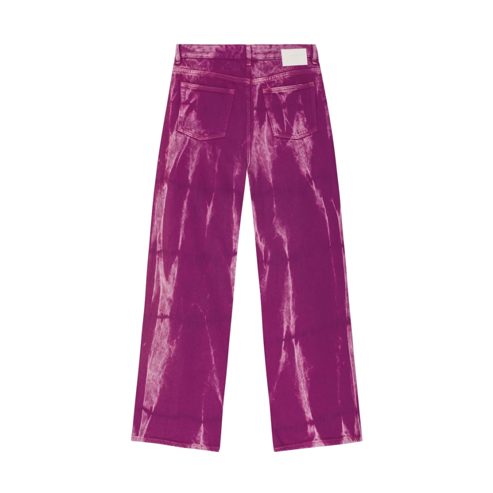 Ganni Fuchsia Roze Klassieke Vijf Zak Jeans Pink Dames