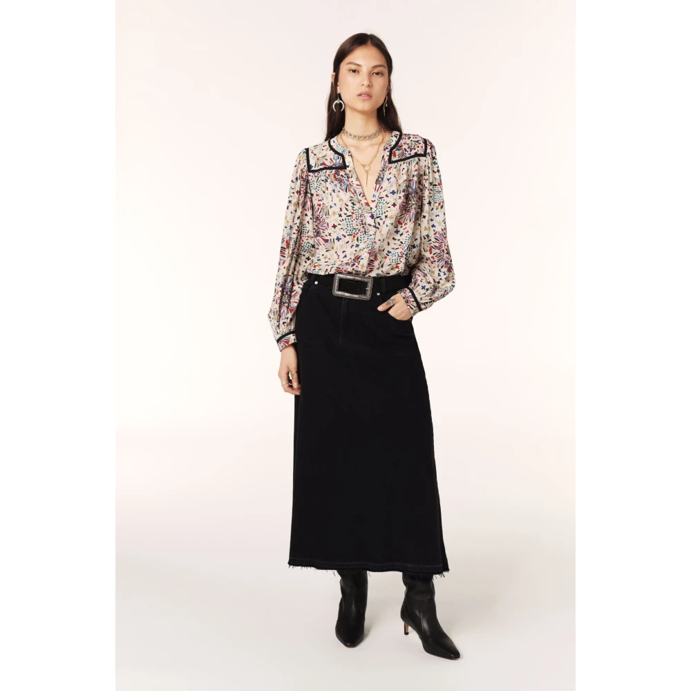 BA&SH Shirt met grafische print beige Multicolor Dames