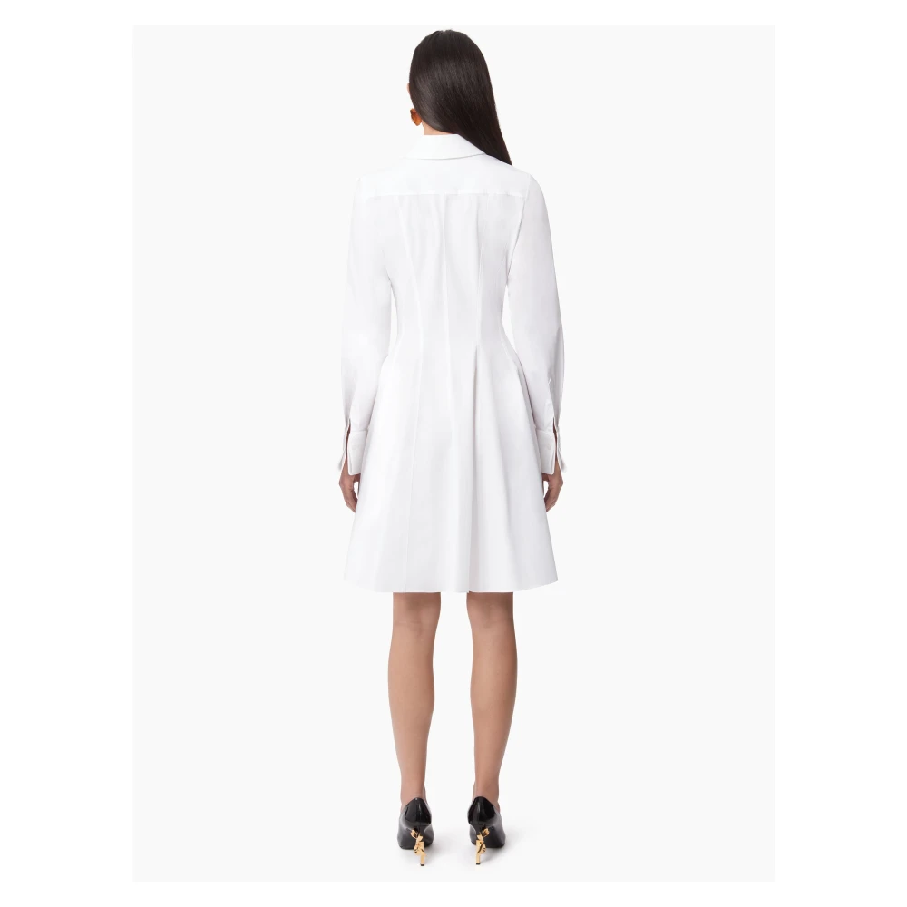 Nina Ricci Witte Katoenen Poplin Overhemdjurk White Dames