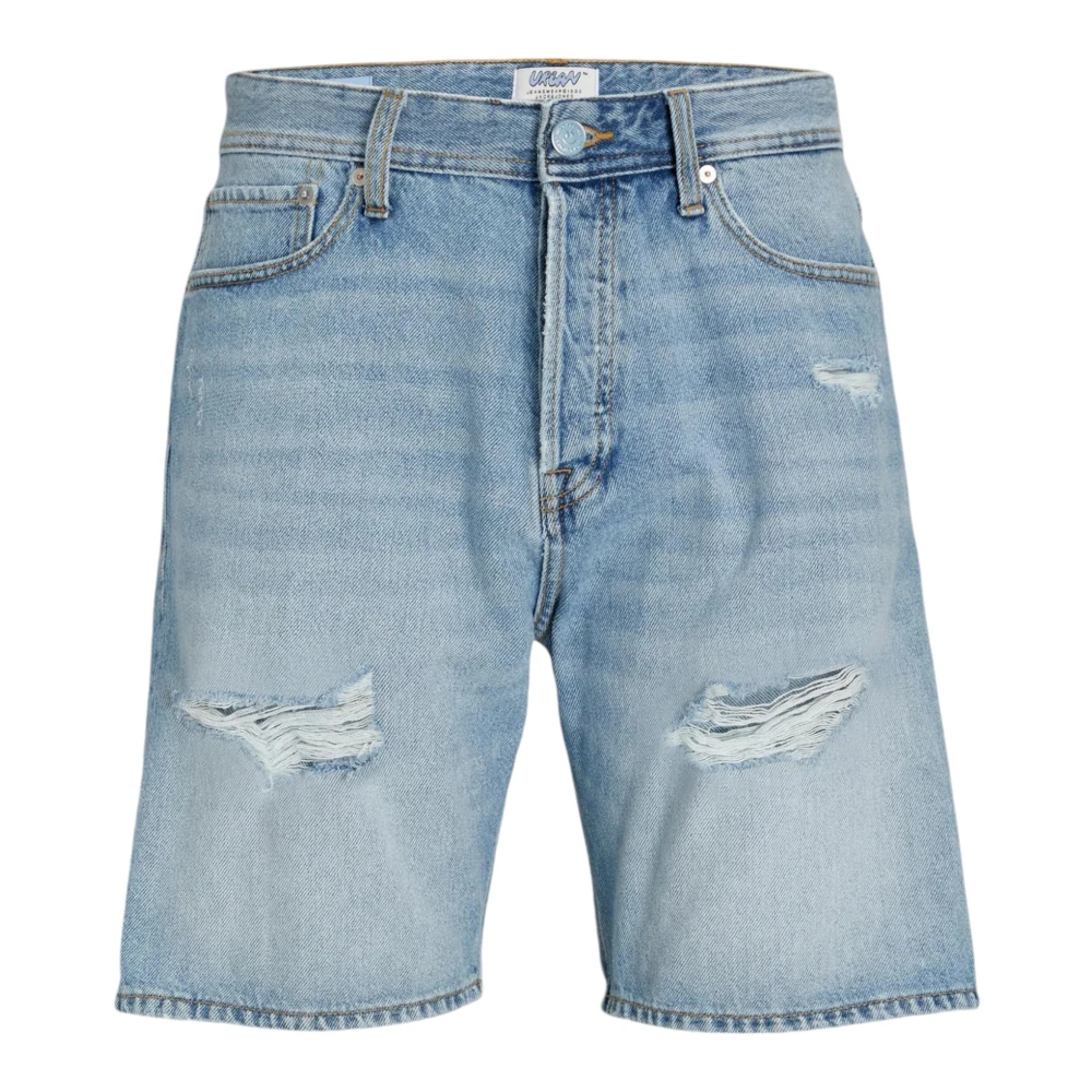 jack & jones Lichtblauwe Ripped Denim Shorts Blue Heren