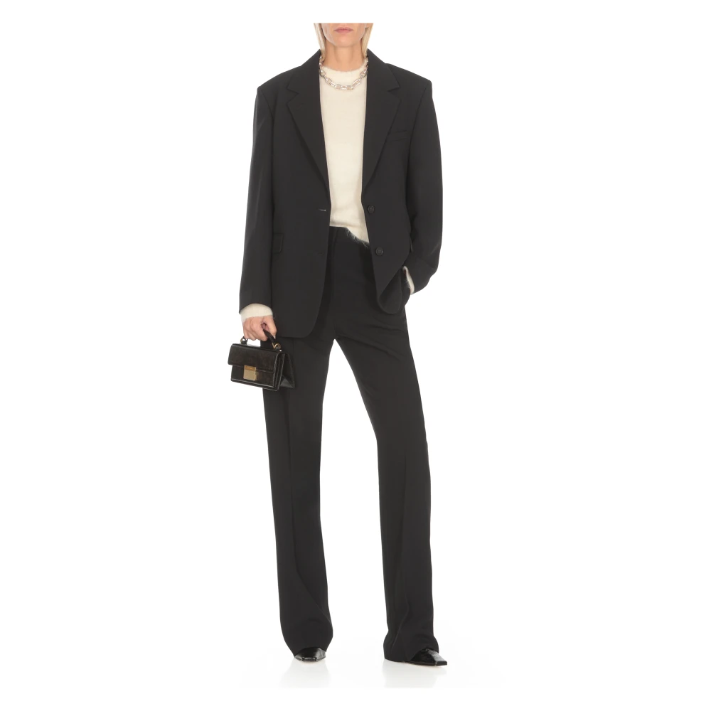 Golden Goose Zwarte Viscose Broek met Sterdetail Black Dames