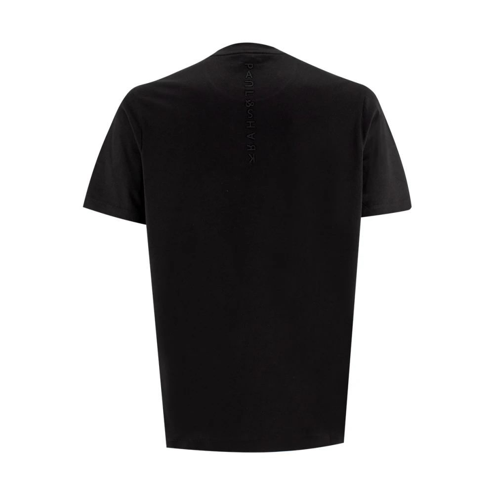 PAUL & SHARK Bedrukt Katoenen Crewneck T-shirt Black Heren