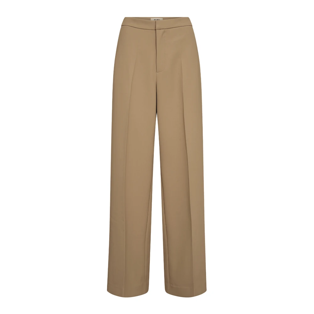 Mos Mosh Women's Brown Classic High-Rise Tannin Trousers - Wide Trousers - 2XL - Trousers