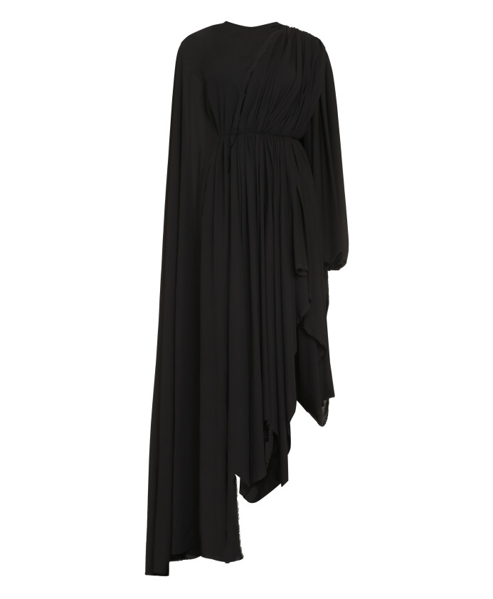 elegant-lace-up-crepe-dress