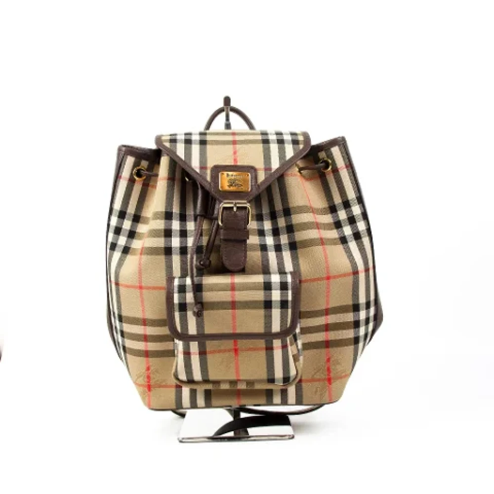Burberry Vintage Pre-owned Fabric backpacks Beige Dames