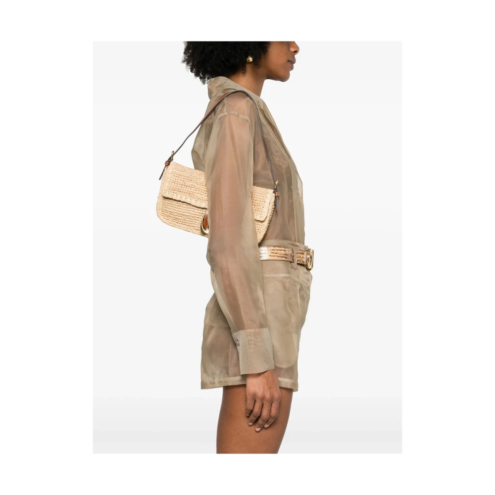 Staud Beige Schoudertas met Verstelbare Handvat Beige Dames