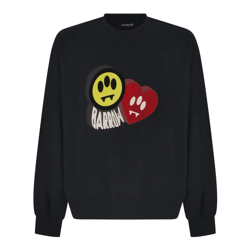 Barrow Smiley Print Sweater Zwart Black Heren