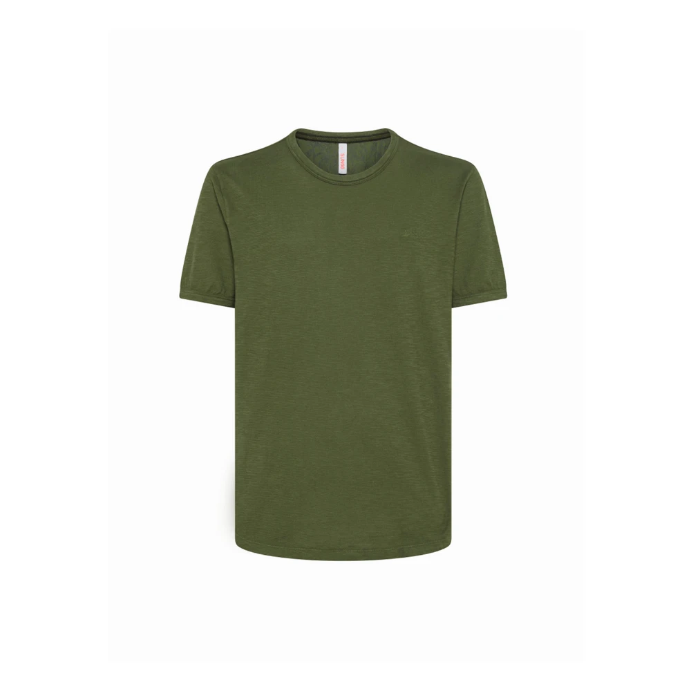 Sun68 Ronde Onderkant T-Shirt Green Heren