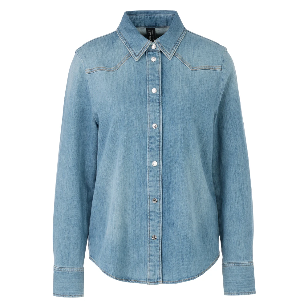 Marc Cain Gebruikte Denim Blouse Blue Dames