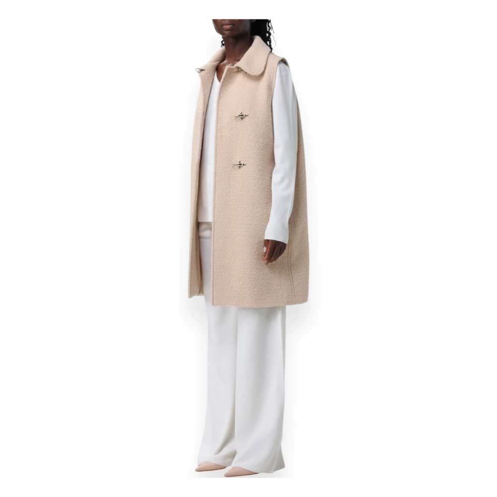 Fay Gevoerd Vest met 3 Haken Beige Dames