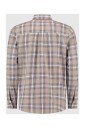 bruin-twill-geruit-overhemd-heren