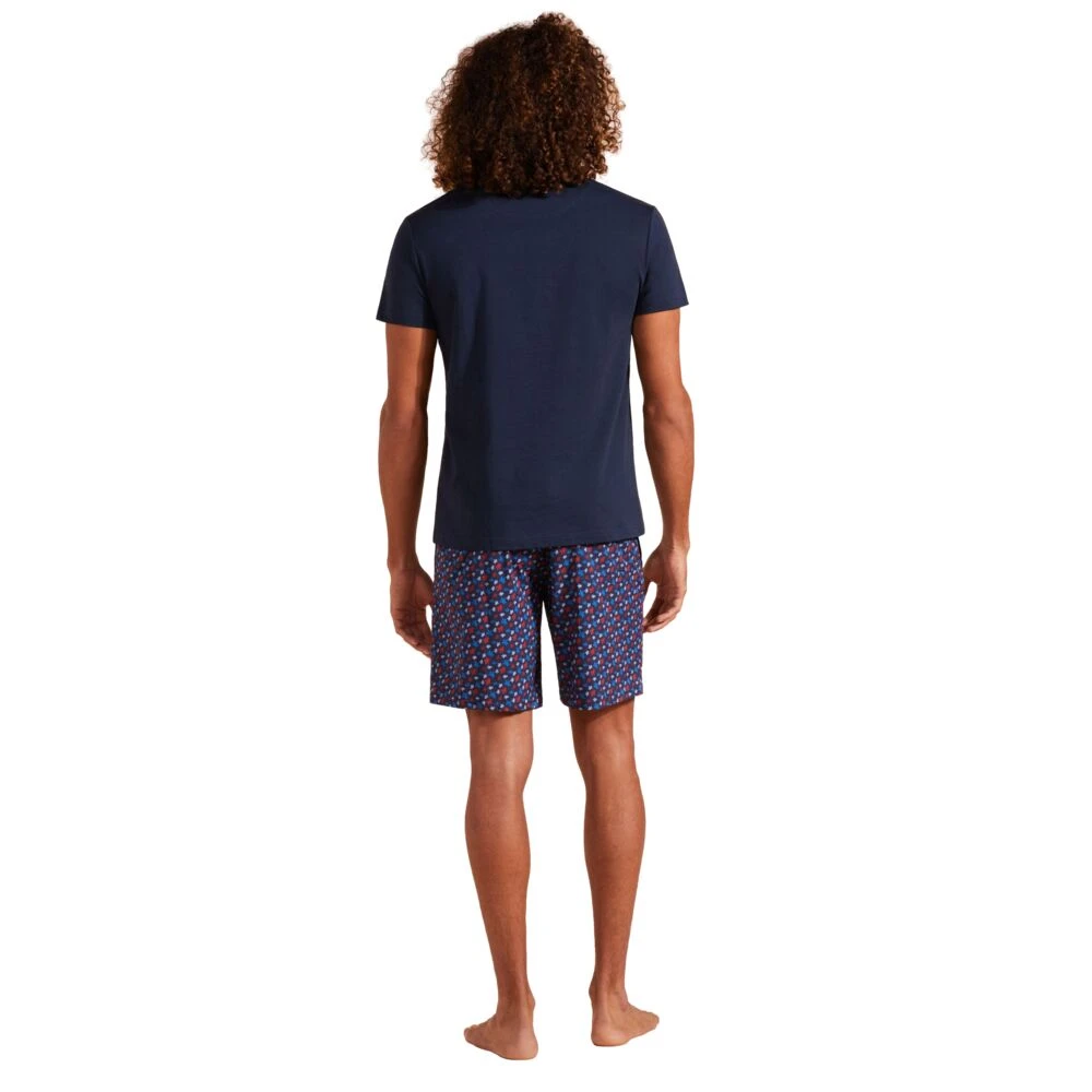 Vilebrequin Schildpad Geborduurd Katoenen T-Shirt Mannen Blue Heren
