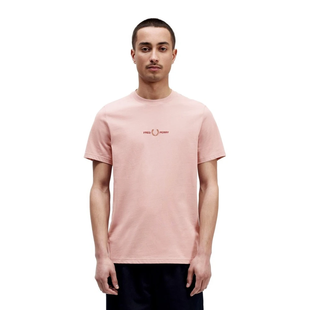 Fred Perry Rosa Broderad T-shirt Pink, Herr