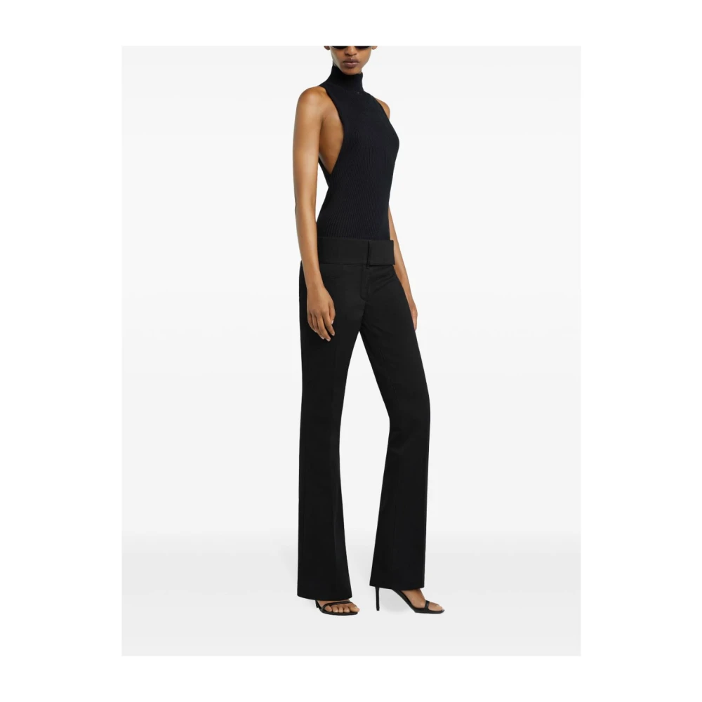 Courrèges Zwarte Logo Appliqué Mouwloze Top Black Dames
