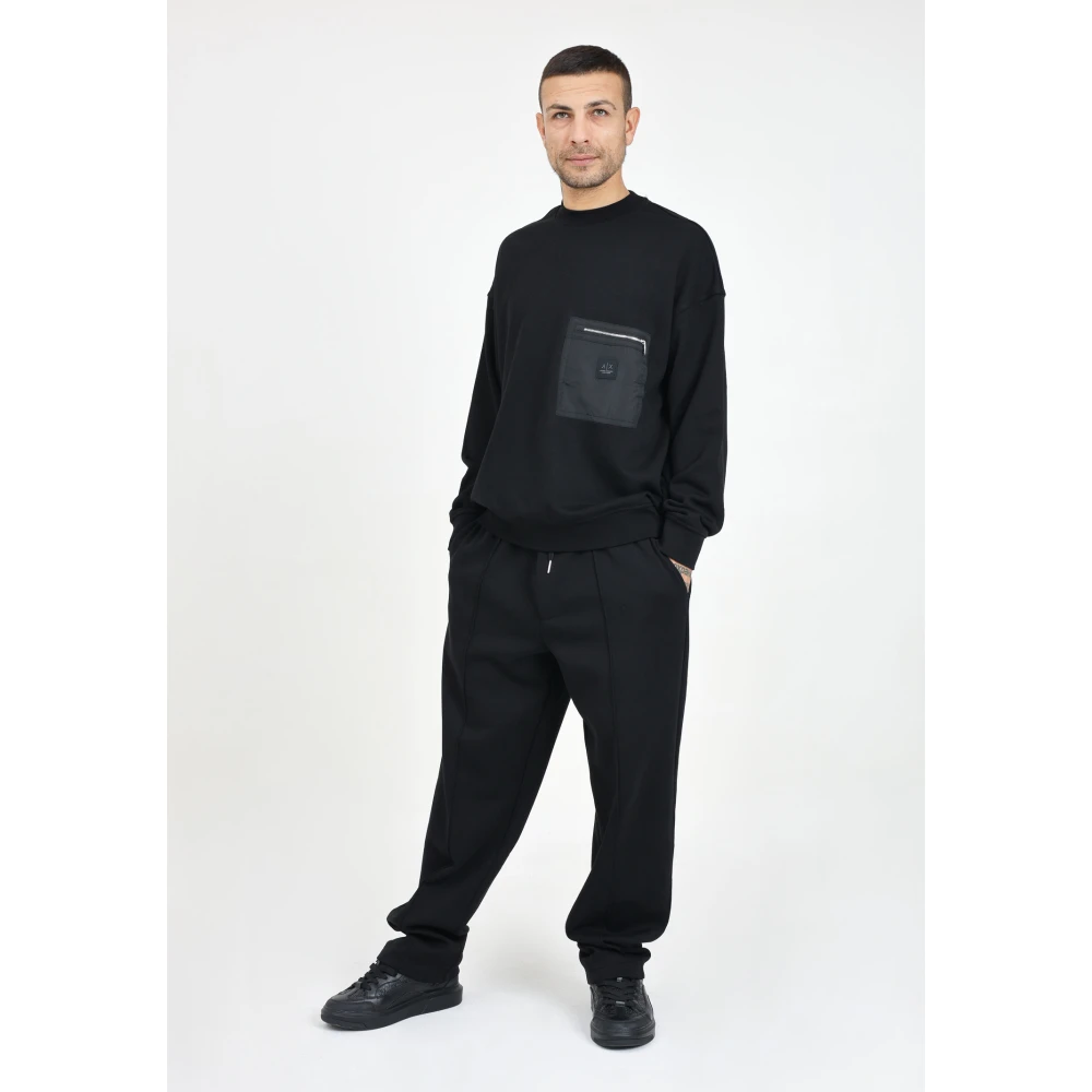 Armani Exchange Zwarte Casual Broek Regular Fit Black Heren
