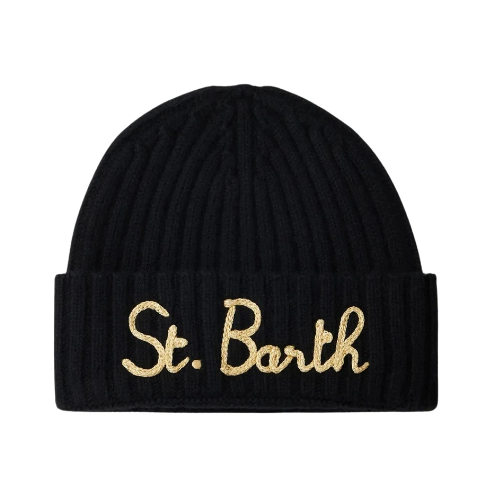 MC2 Saint Barth Gebreide Beanie met Iconisch Logo Black Dames
