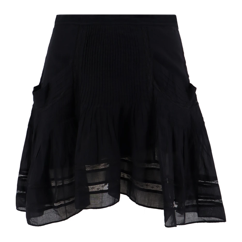 Isabel Marant Étoile Geborduurde Biologische Katoenen Rok Black Dames