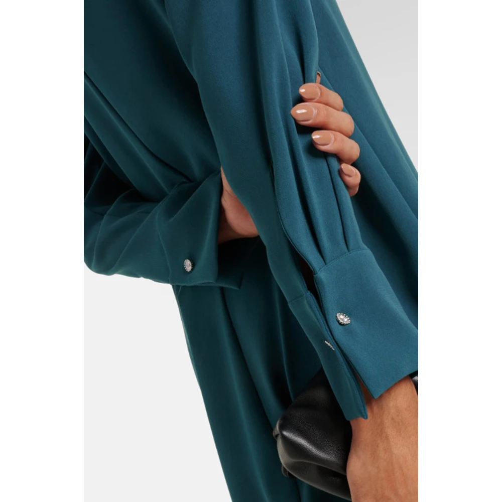 Max Mara Studio Elegante V-hals Blouse Green Dames