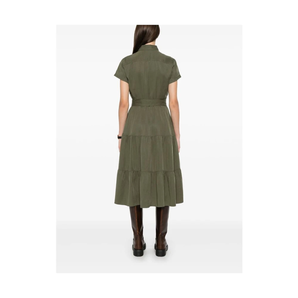 Ralph Lauren Gelaagde Overhemdjurk Green Dames