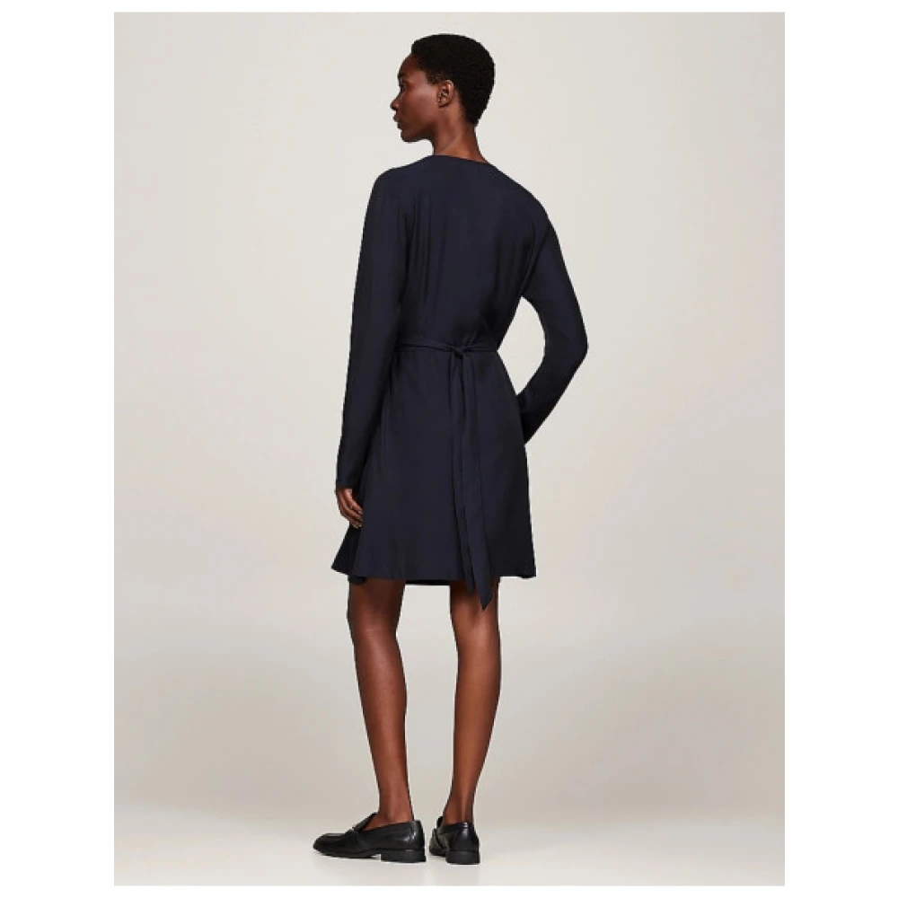 Tommy Hilfiger Wikkellook V-hals Jurk Blue Dames