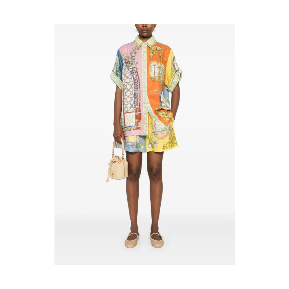 Alemais Tangerine Linnen Kleurblok Overhemd Multicolor Dames