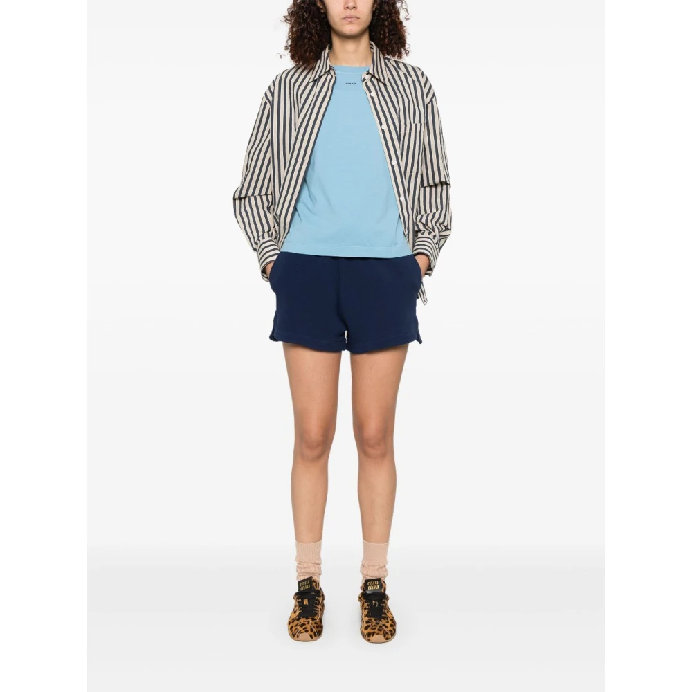 pinko Lichtblauwe Crew Neck T-shirts Blue Dames