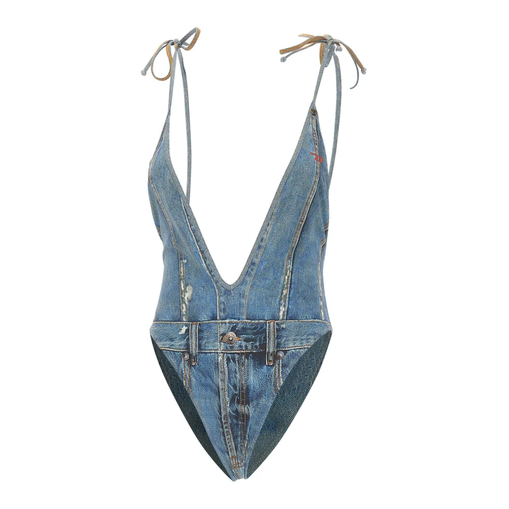 Diesel Women's Blue Kinsley-Dnm One-Piece Swimsuit