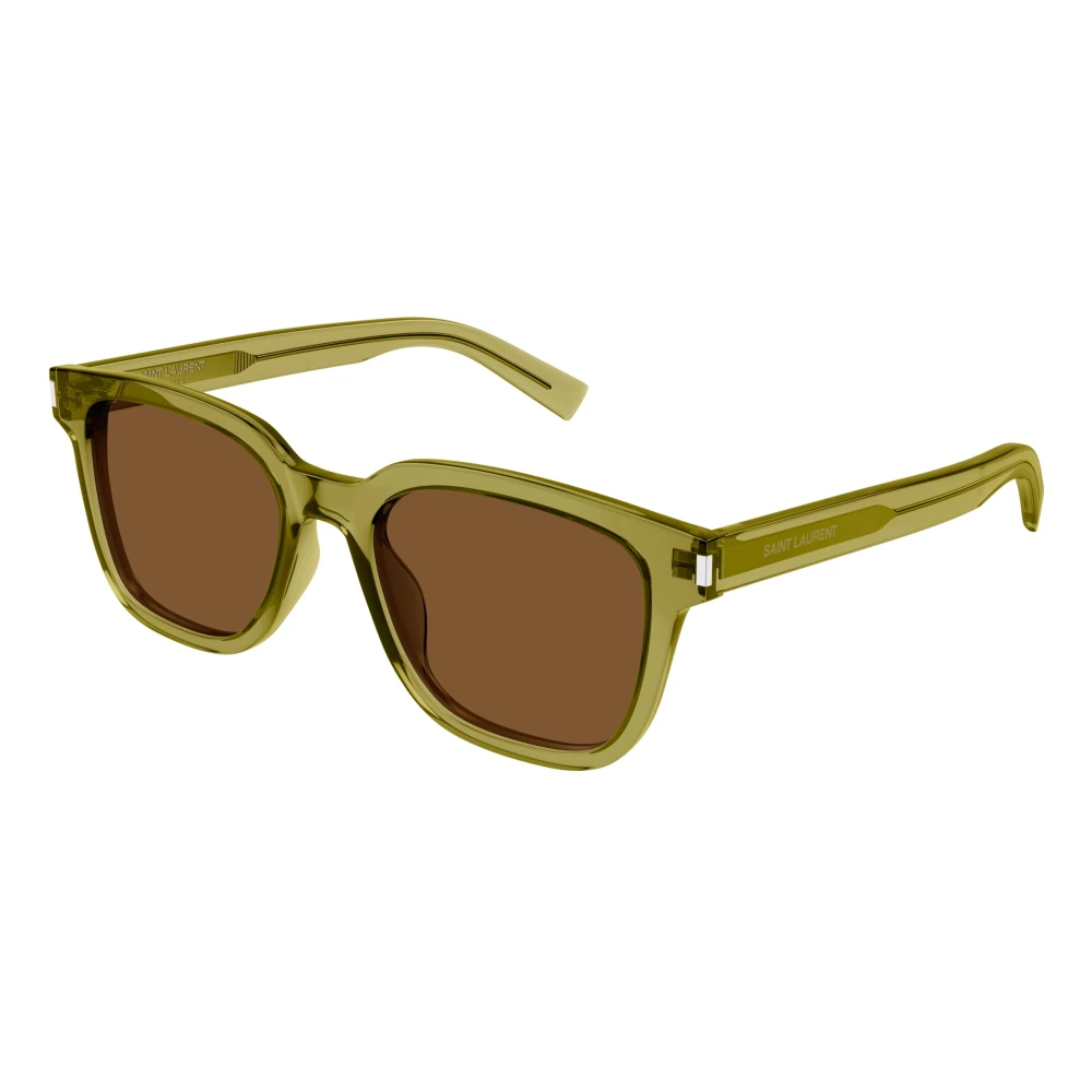 Saint Laurent Men's Green Sunglasses, 52 Mm, Rectangular Sunglasses With Naked Wirecore