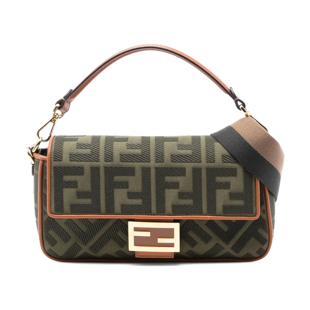 Fendi Vintage Women's Brown Pre-Owned Printed Textile Bag