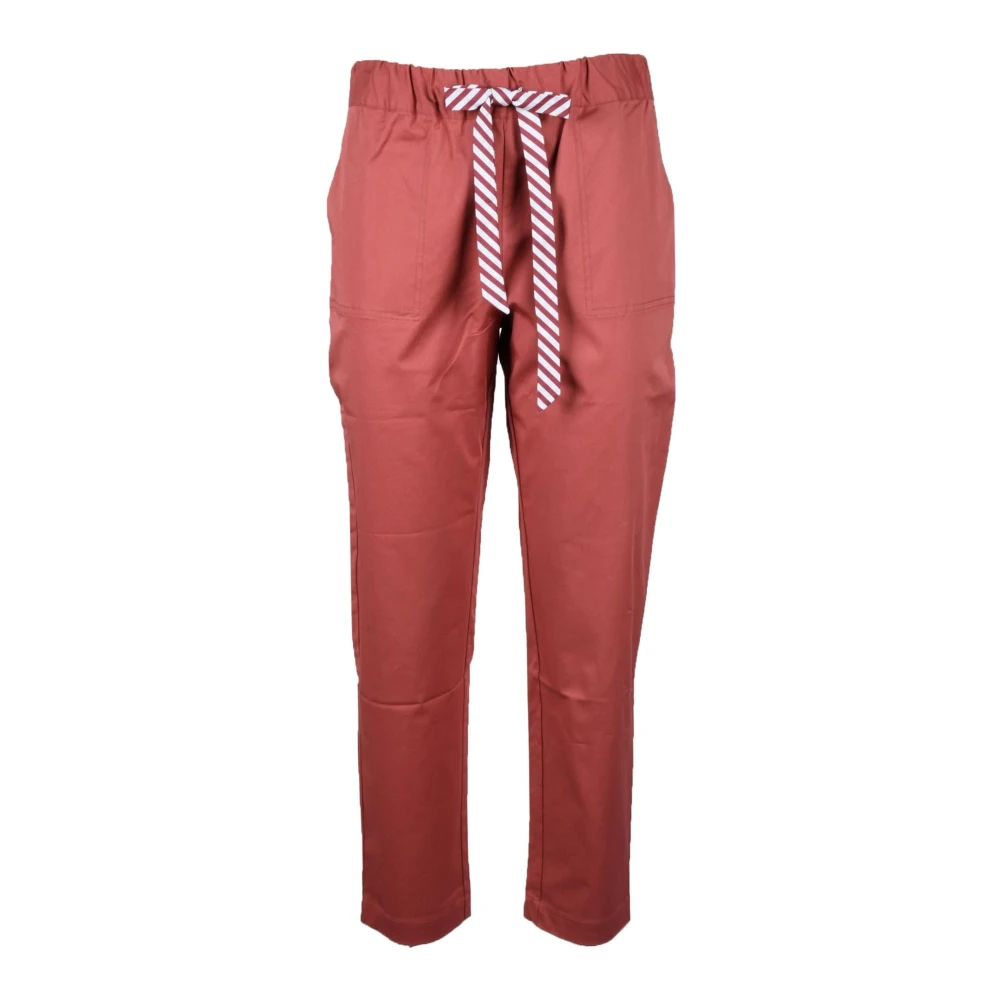Semicouture Katoen Elastaan Broek Red Dames