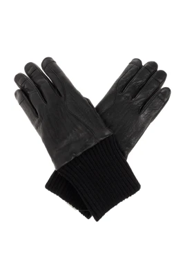 Rib Cuff Leather Gloves