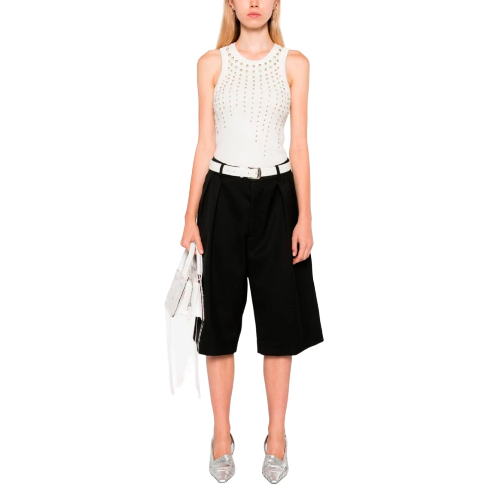 DES Phemmes Witte Mouwloze Top met Strass White Dames