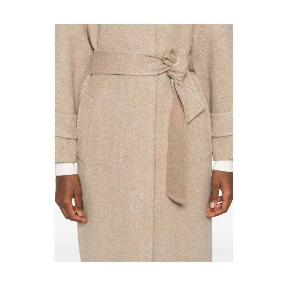BRUNELLO CUCINELLI Lichtbruine wollen jas met Monili-ketting Brown Dames