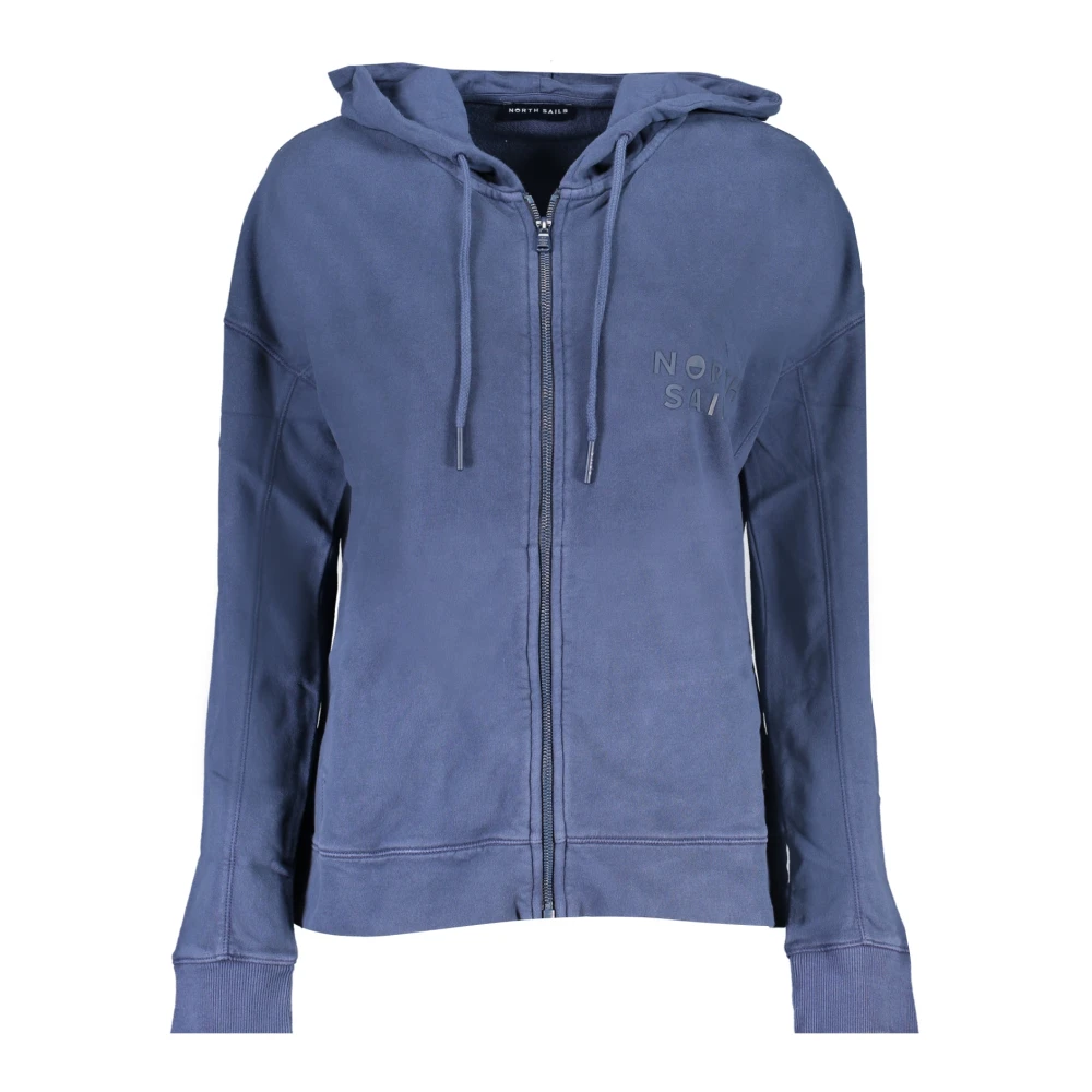North Sails Blauwe hoodie met rits en logo Blue Dames