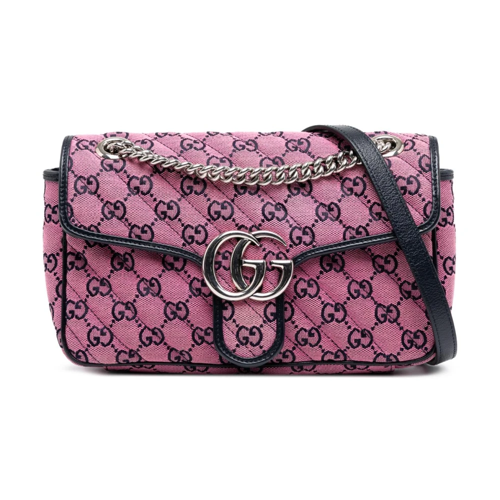 Gucci Vintage Women's Pink Vintage Cross Body Bags, One Size, Pre-Owned Chain Shoulder Bag
