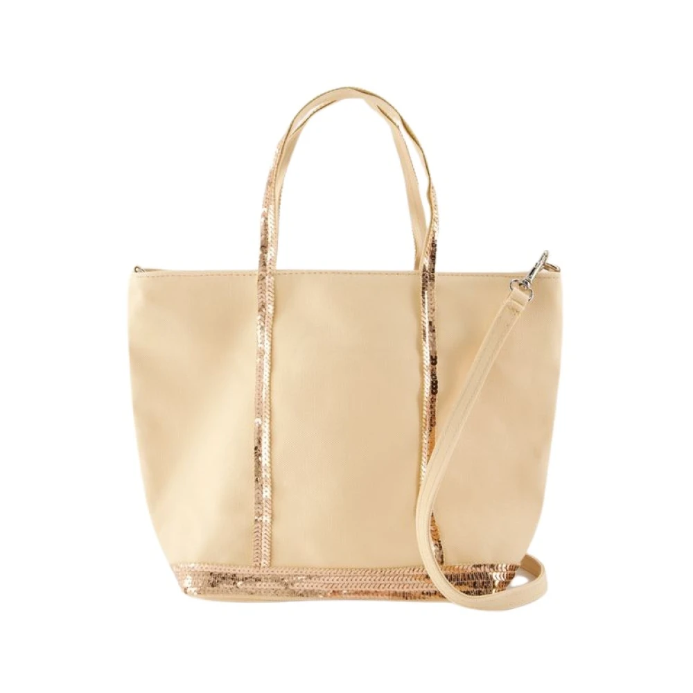 Vanessa Bruno Katoenen Shopper Tas Beige Strass Beige Dames