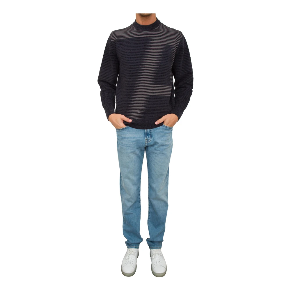 Armani Exchange Blauwe Pullover Sweater Blue Heren