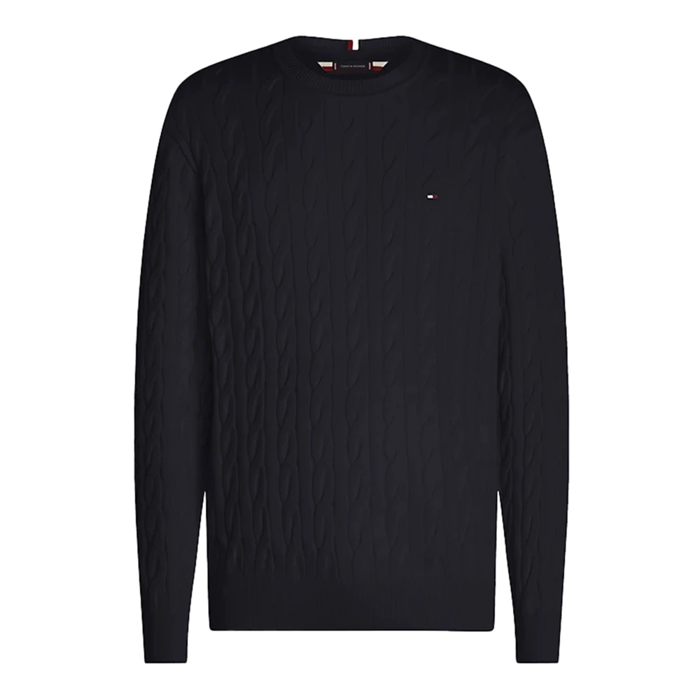 Tommy Hilfiger Classic Cotton Cable Crew Neck, Blue - Bild 4