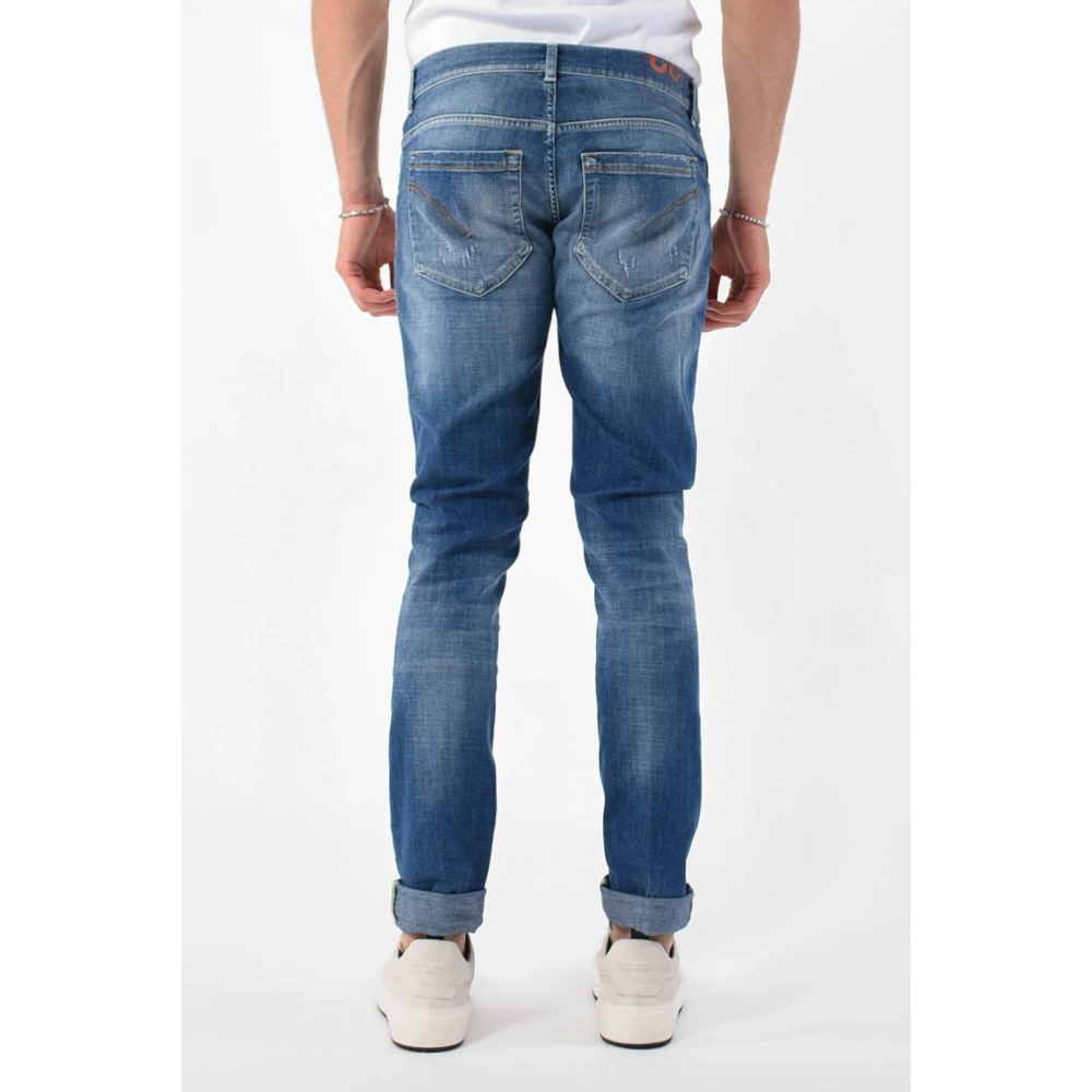 Dondup Skinny Jeans met Metalen Logo Blue Heren