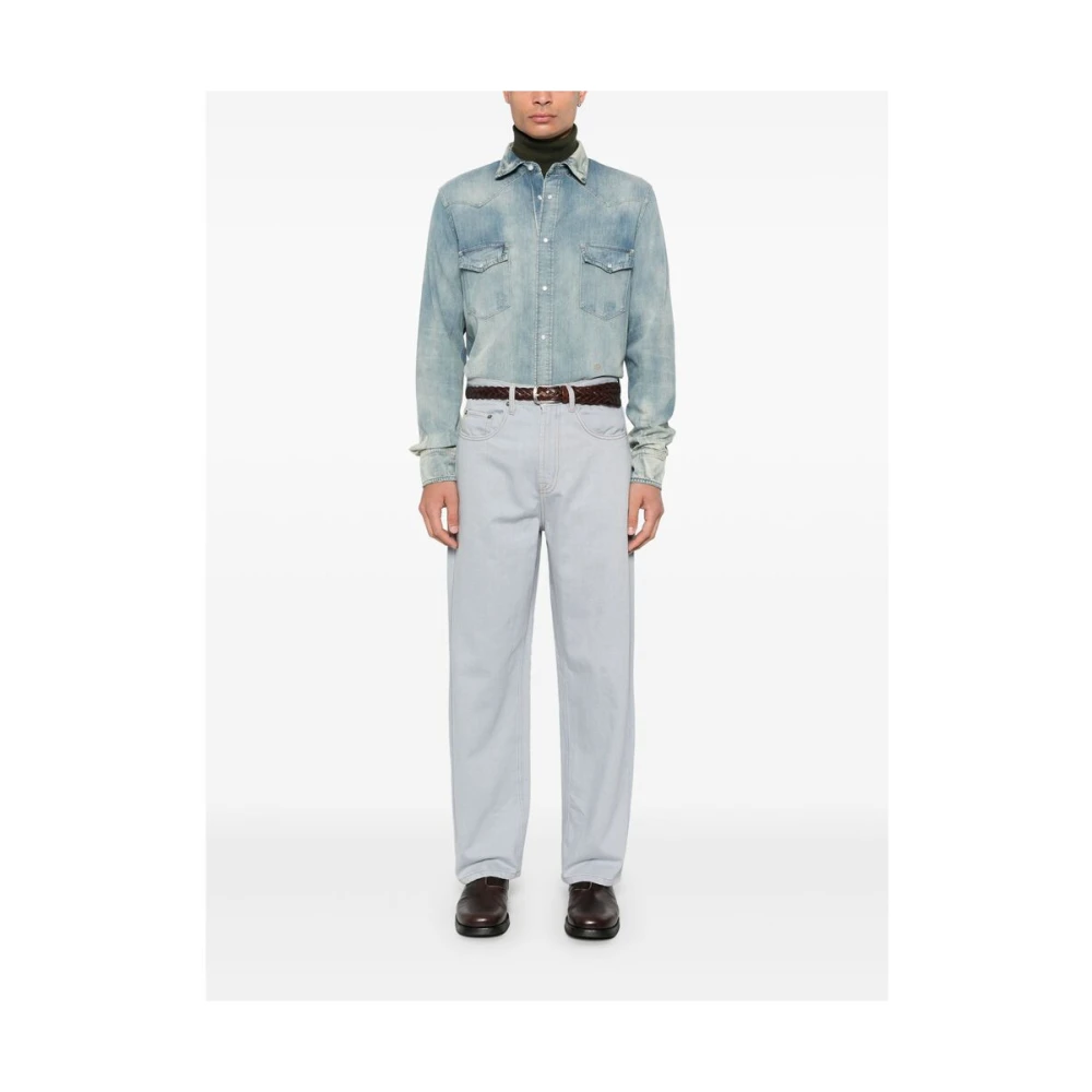 Jacob Cohën Western Style Denim Shirt Blue Heren