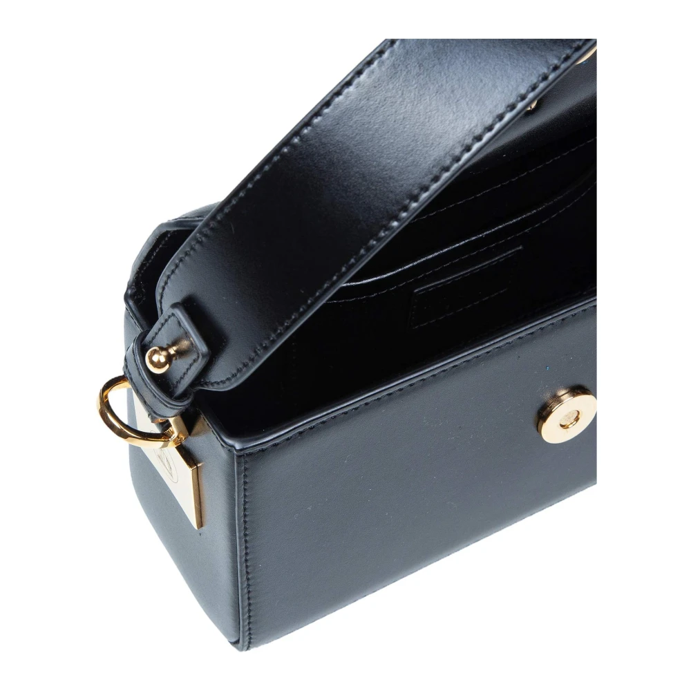 Lanvin Zwarte Leren Potlood Handtas met Metalen Elementen Black Dames