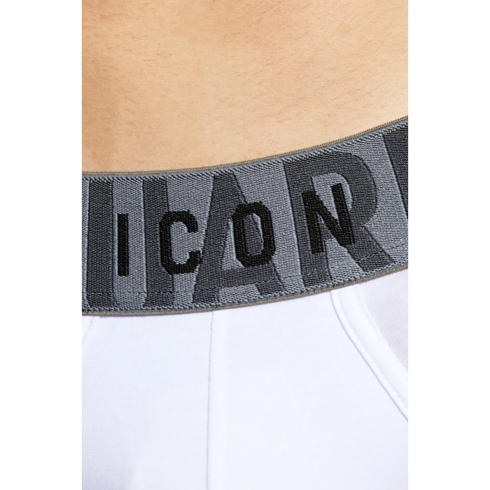 Dsquared2 Slips met logo White Heren